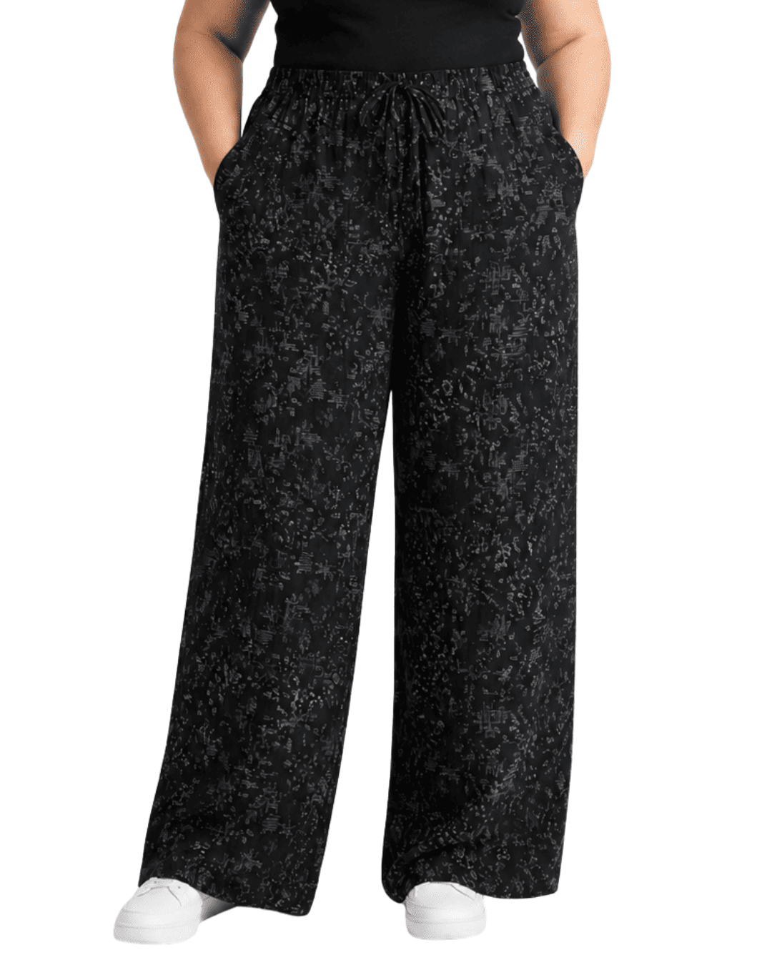 Women Black Solid Wide  Palazzo Pants | WFPP