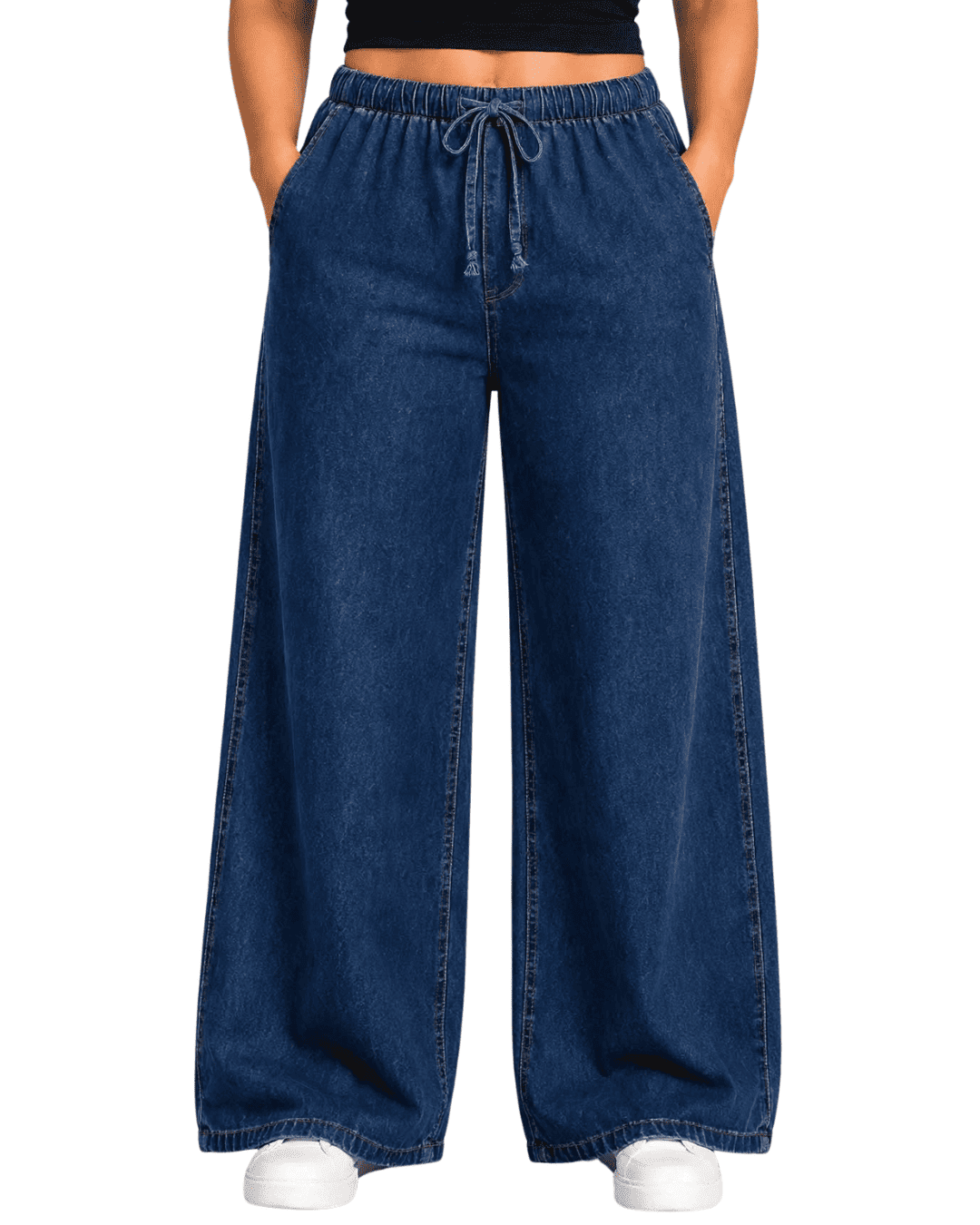 Women Wide Leg Loose Denim Jeans | ZEEBA