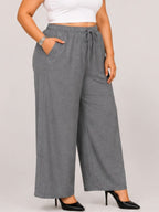 Women Grey Solid Wide  Palazzo Pants | SHINE