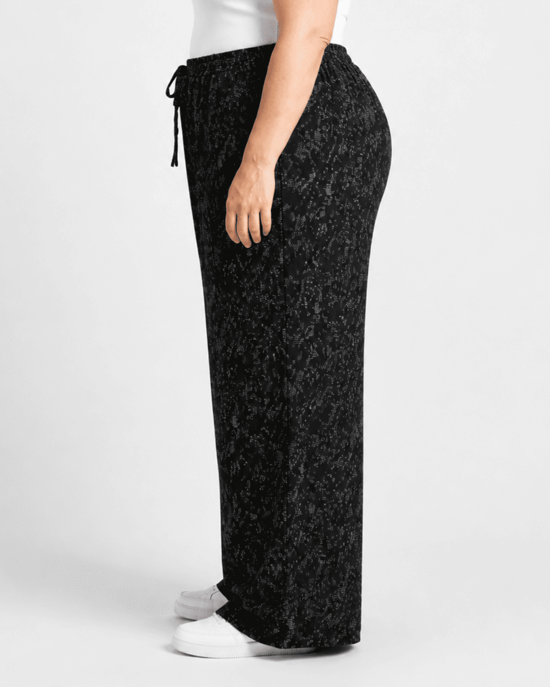 Women Black Solid Wide  Palazzo Pants | WFPP