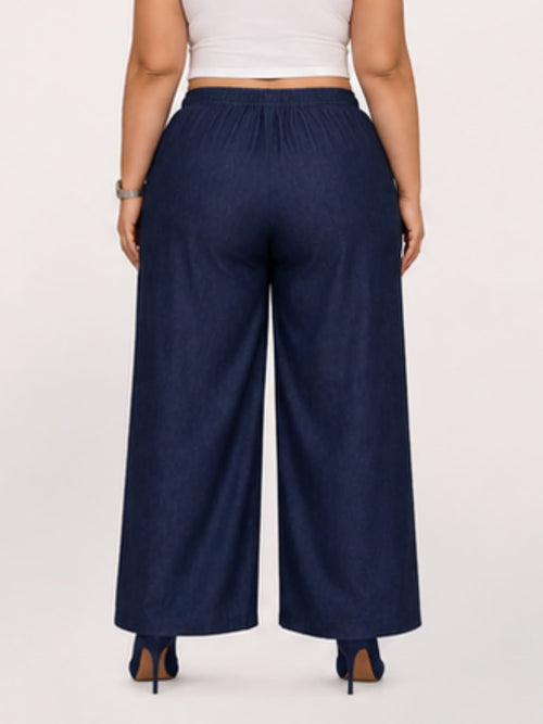 Women Dark Blue Solid  Palazzo Pants | ZENIT