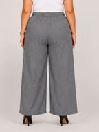 Women Grey Solid Wide  Palazzo Pants | SHINE