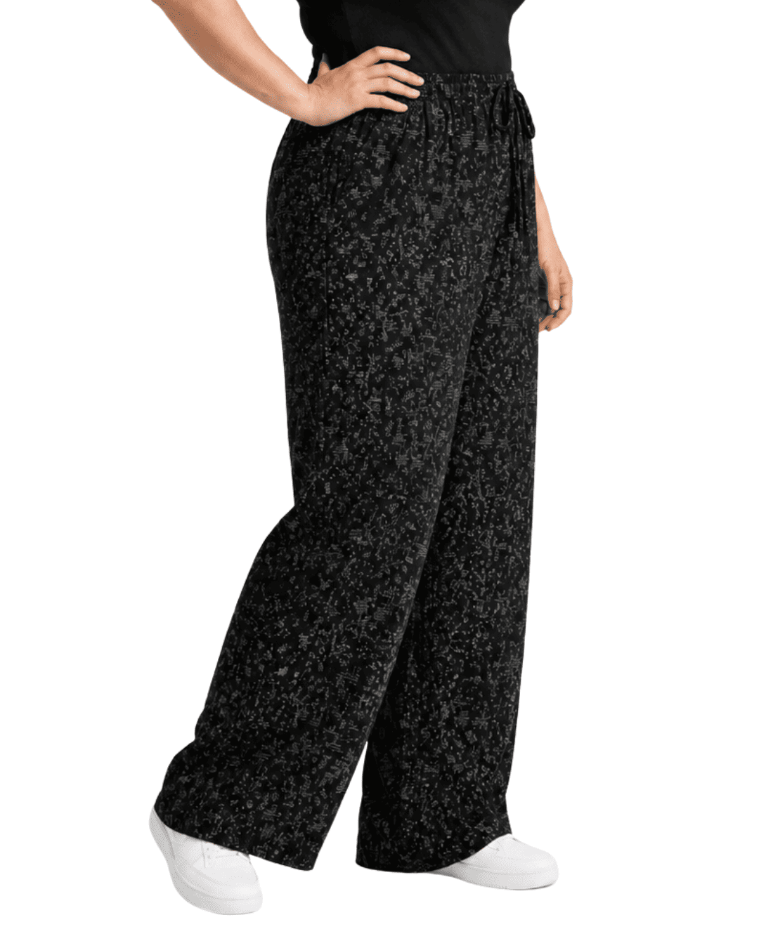 Women Black Solid Wide  Palazzo Pants | WFPP