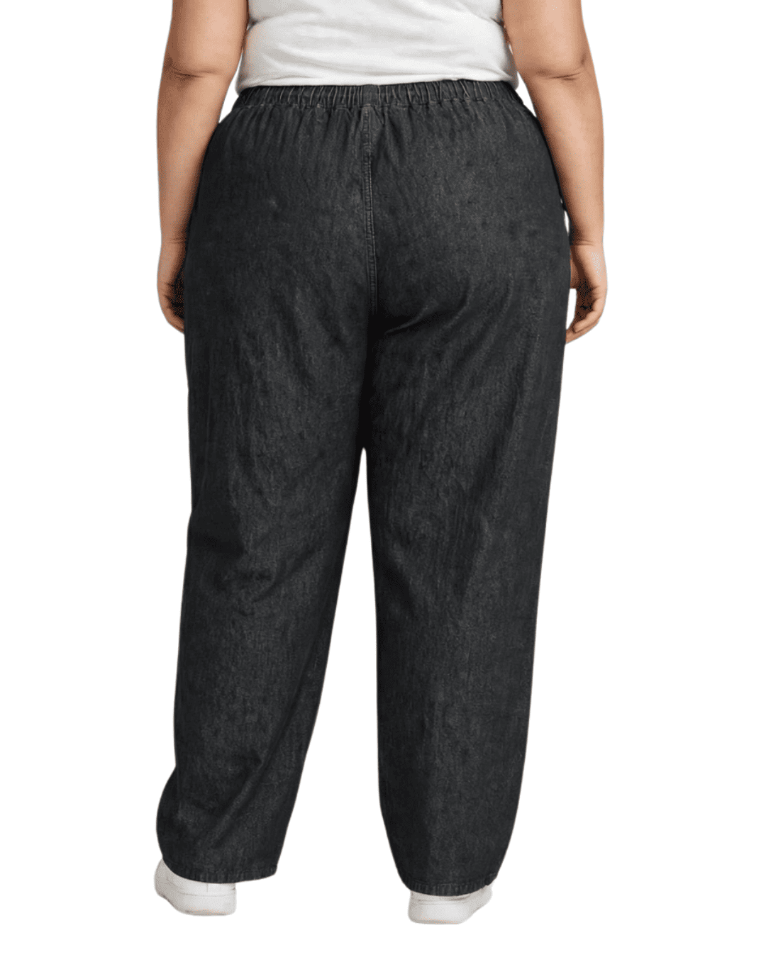 Women Wide Denim Leg Pants with Elasticated Waist | ZIKKA