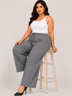 Women Grey Solid Wide  Palazzo Pants | SHINE