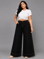 Women Wide Leg Denim Palazzo Jeans | QUEEN
