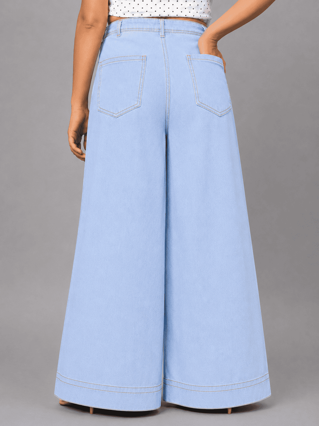 Women Wide Leg Denim Palazzo Jeans | PEARL