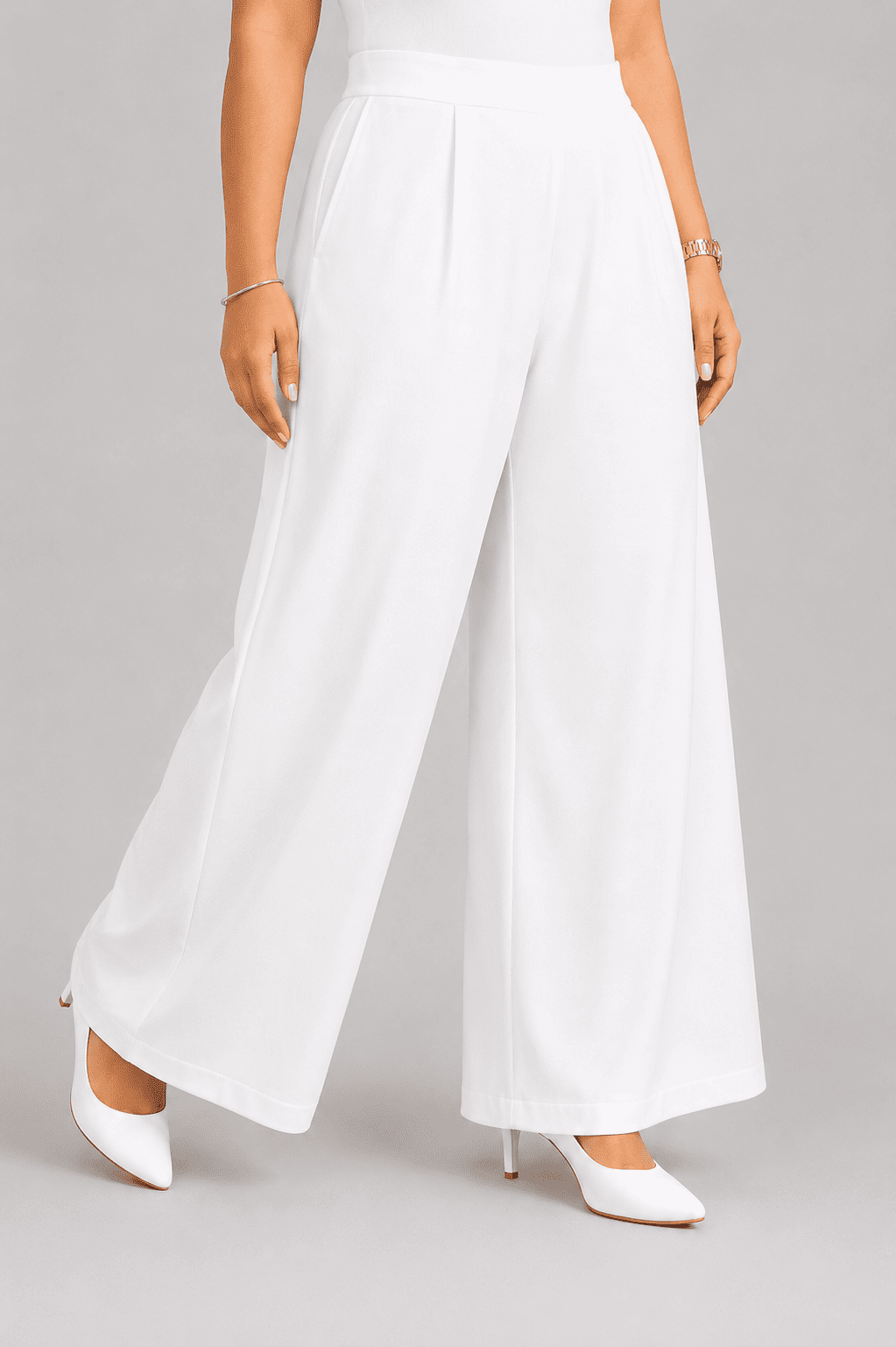 Women Solid Wide Leg Palazzo Pants