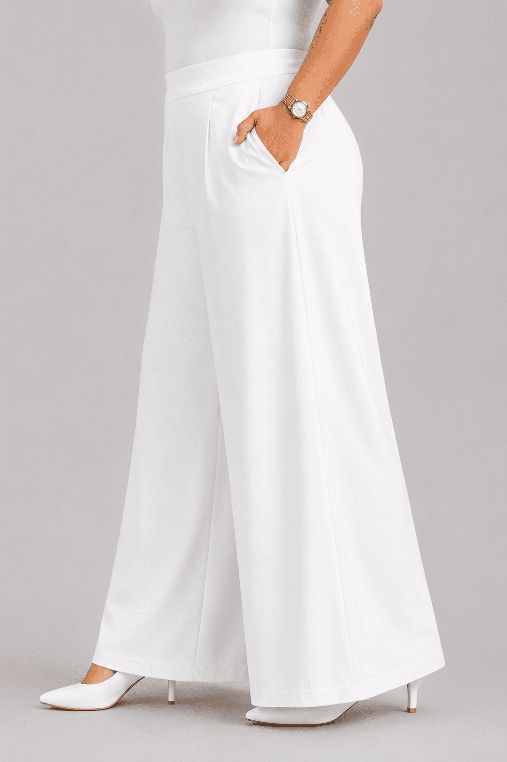 Women Solid Wide Leg Palazzo Pants