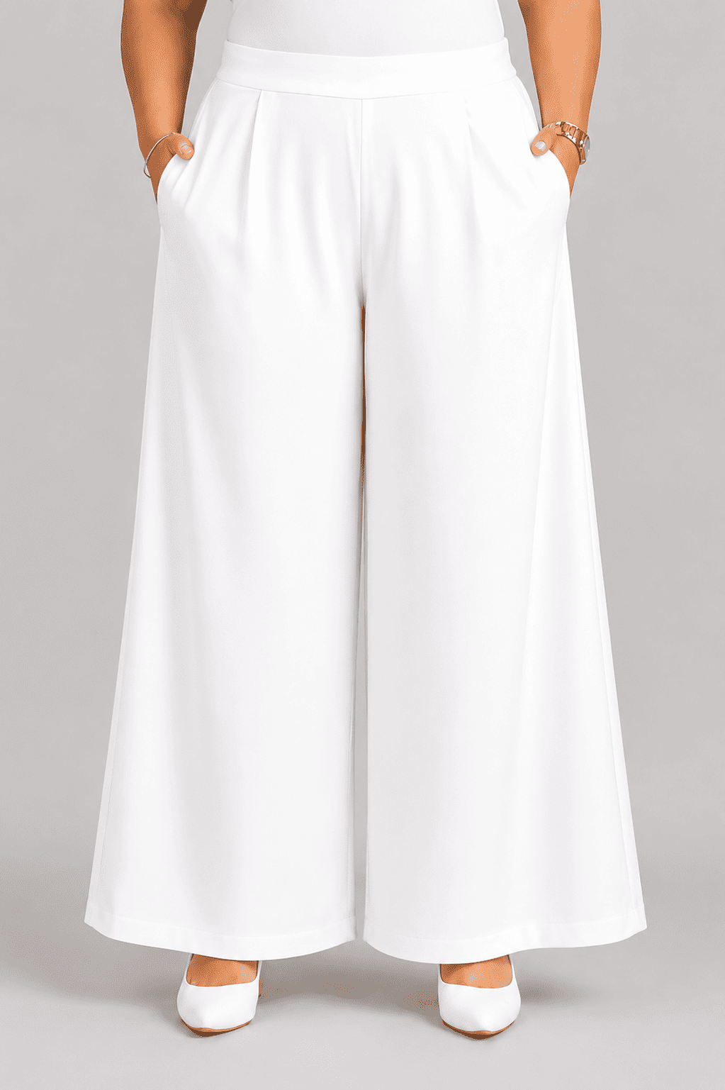 Women Solid Wide Leg Palazzo Pants