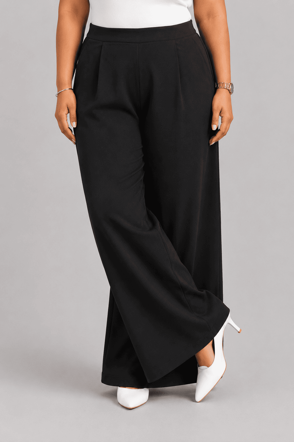 Women Solid Wide Leg Palazzo