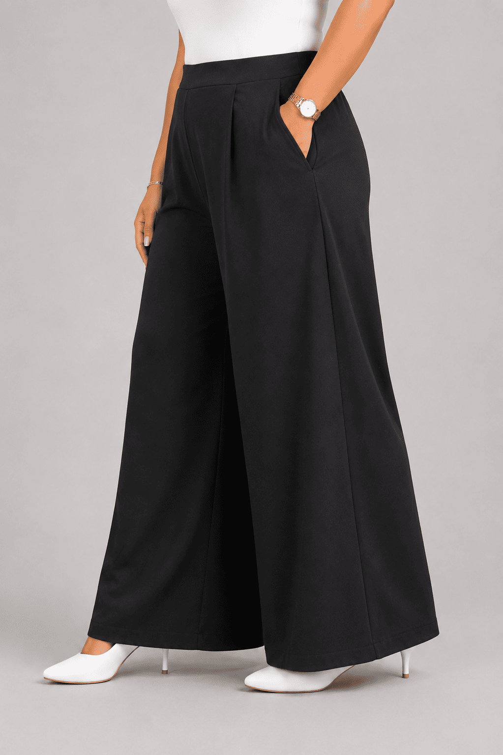 Women Solid Wide Leg Palazzo Pants