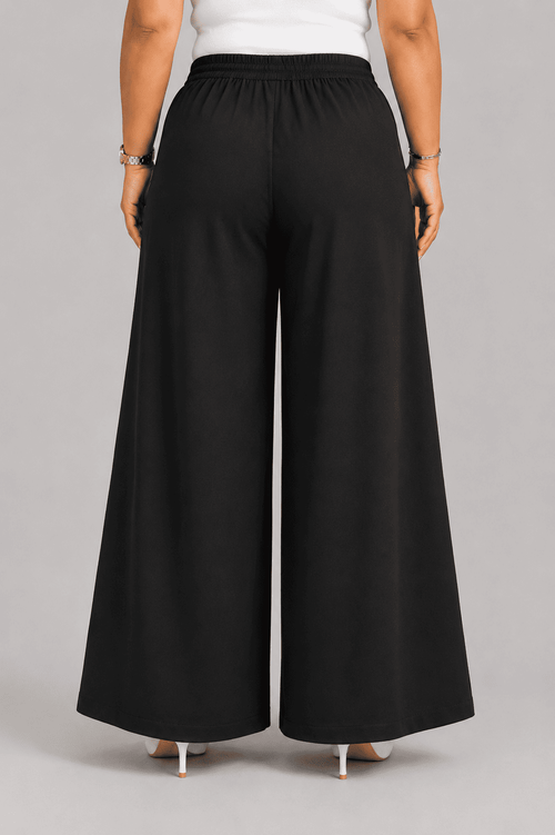Women Solid Wide Leg Palazzo Pants