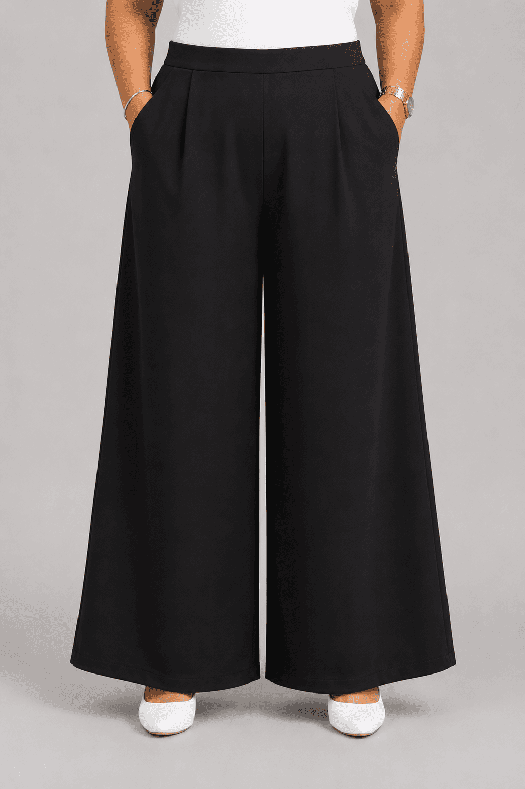 Women Solid Wide Leg Palazzo Pants