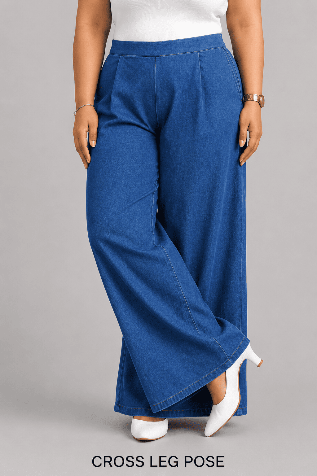 Women Wide Leg Denim Palazzo Pants