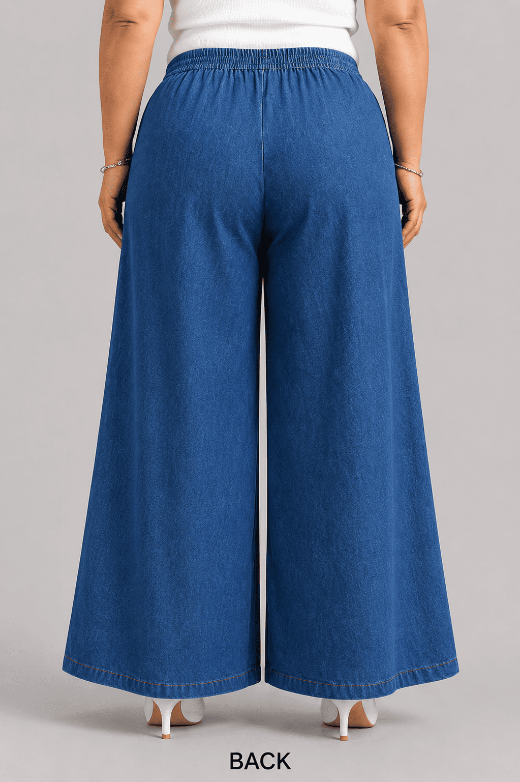 Women Wide Leg Denim Palazzo Pants
