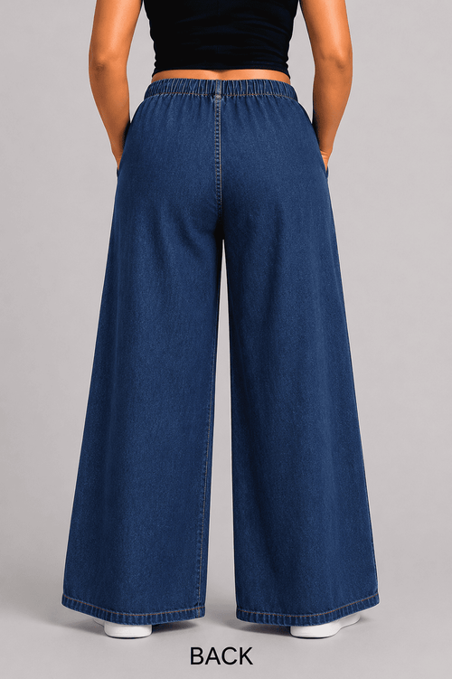 Women Wide Leg Denim Palazzo Jeans