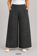 Women Solid Wide Leg Print Denim Palazzo