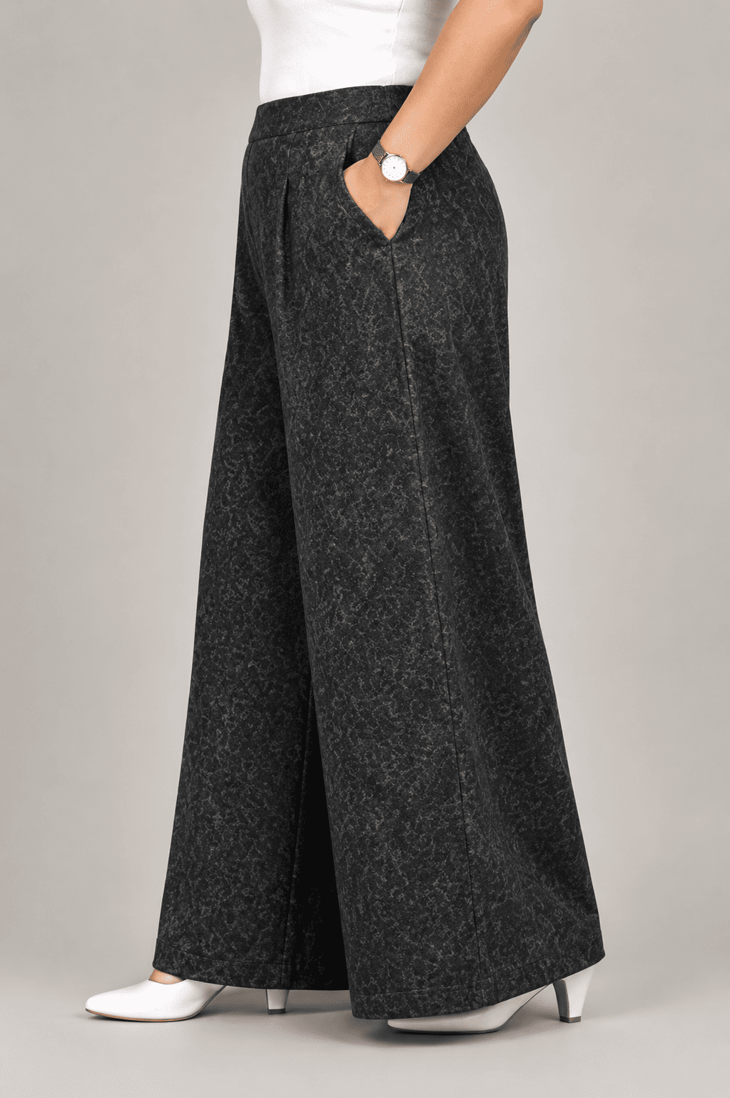 Women Solid Wide Leg Palazzo Pants