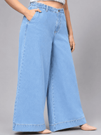 Women Wide Leg Denim Palazzo Jeans