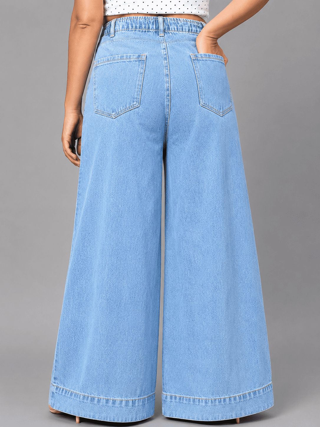 Women Wide Leg Denim Palazzo Jeans
