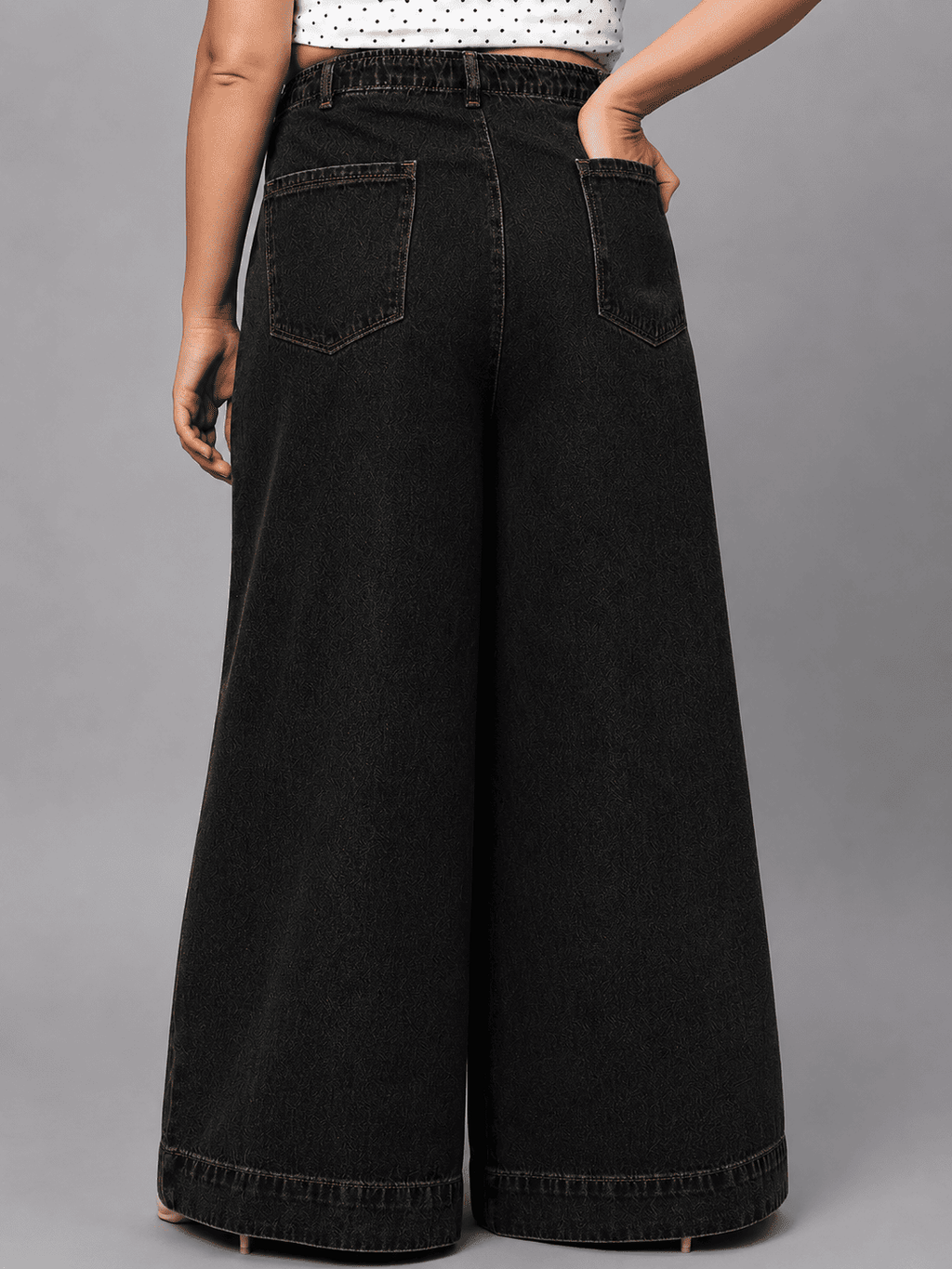Women Wide Leg Denim Palazzo Jeans