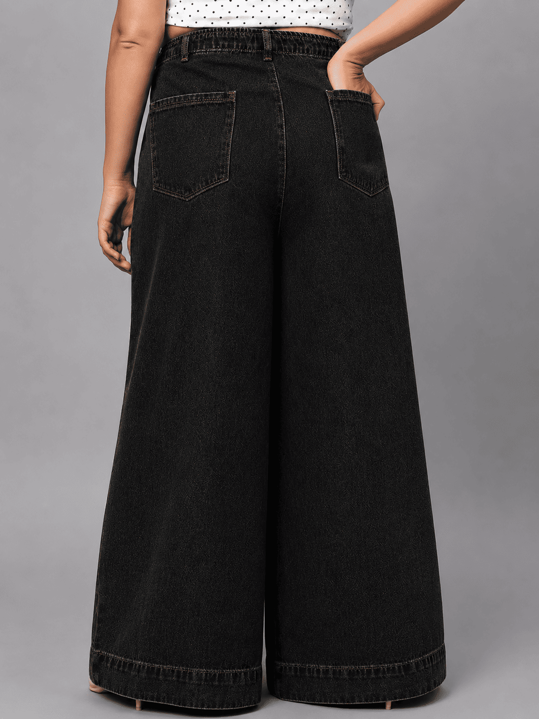 Women Wide Leg Denim Palazzo Jeans
