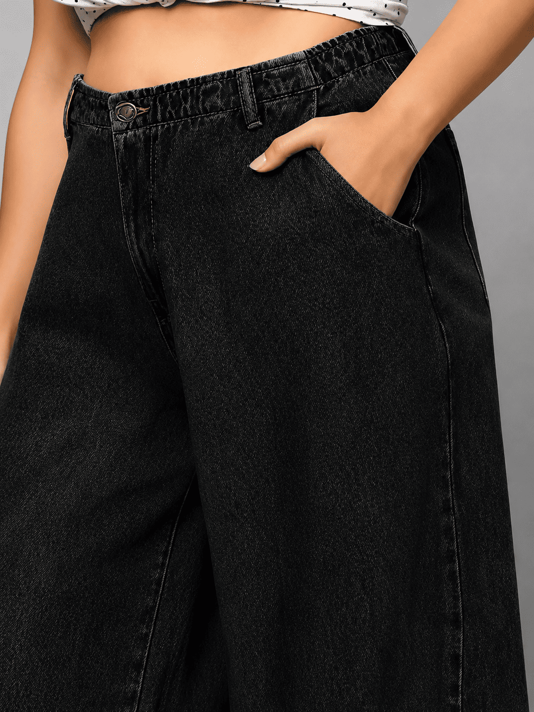 Women Wide Leg Denim Palazzo Jeans