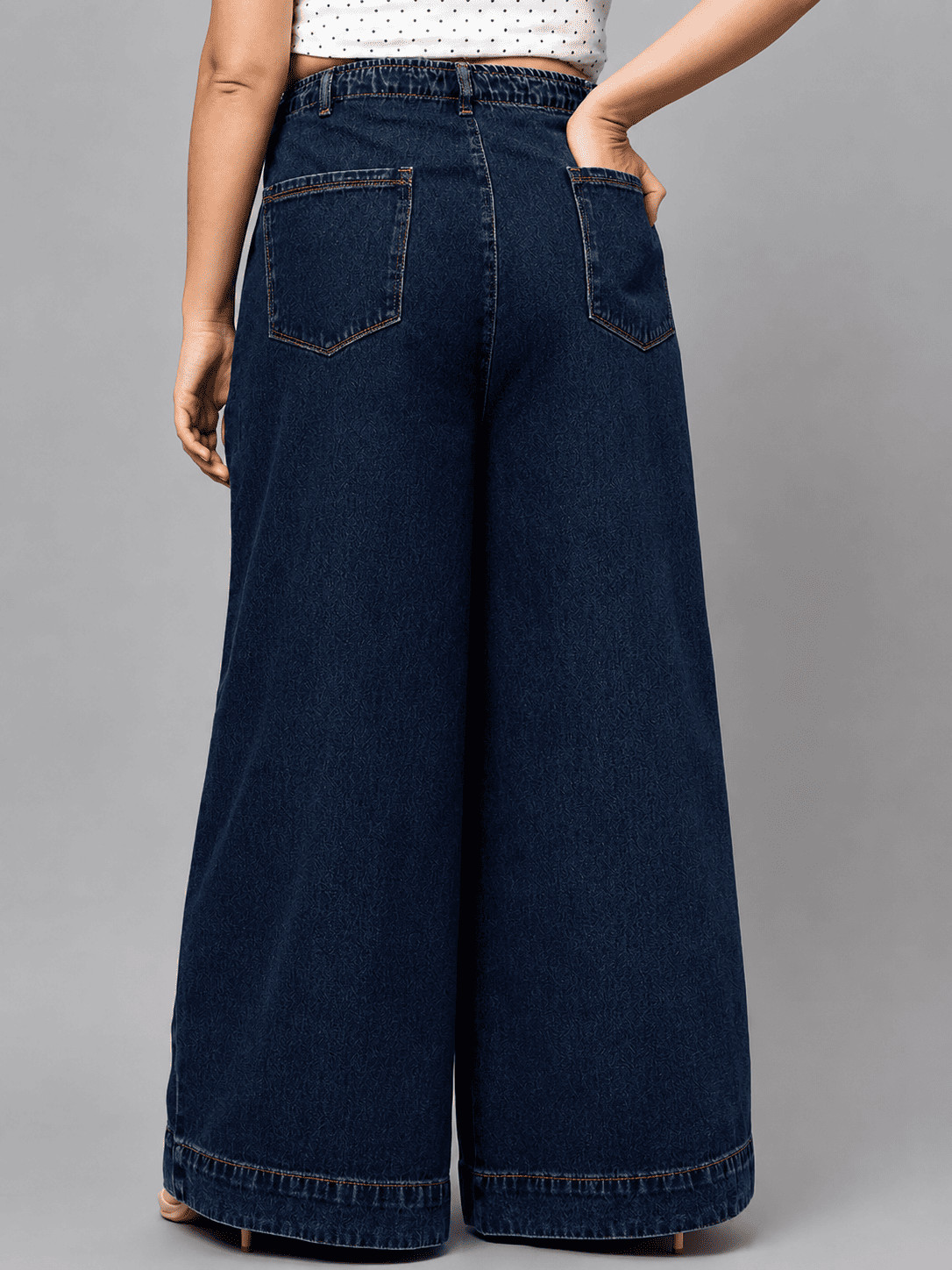 Women Wide Leg Denim Palazzo Jeans
