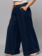 Women Wide Leg Denim Palazzo Jeans