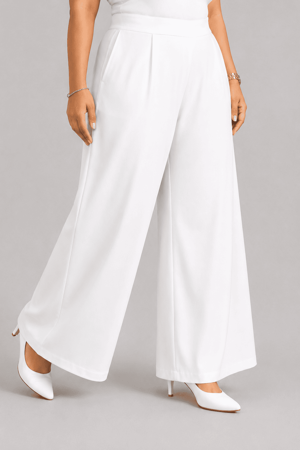 Women Solid Wide Leg Palazzo Pants