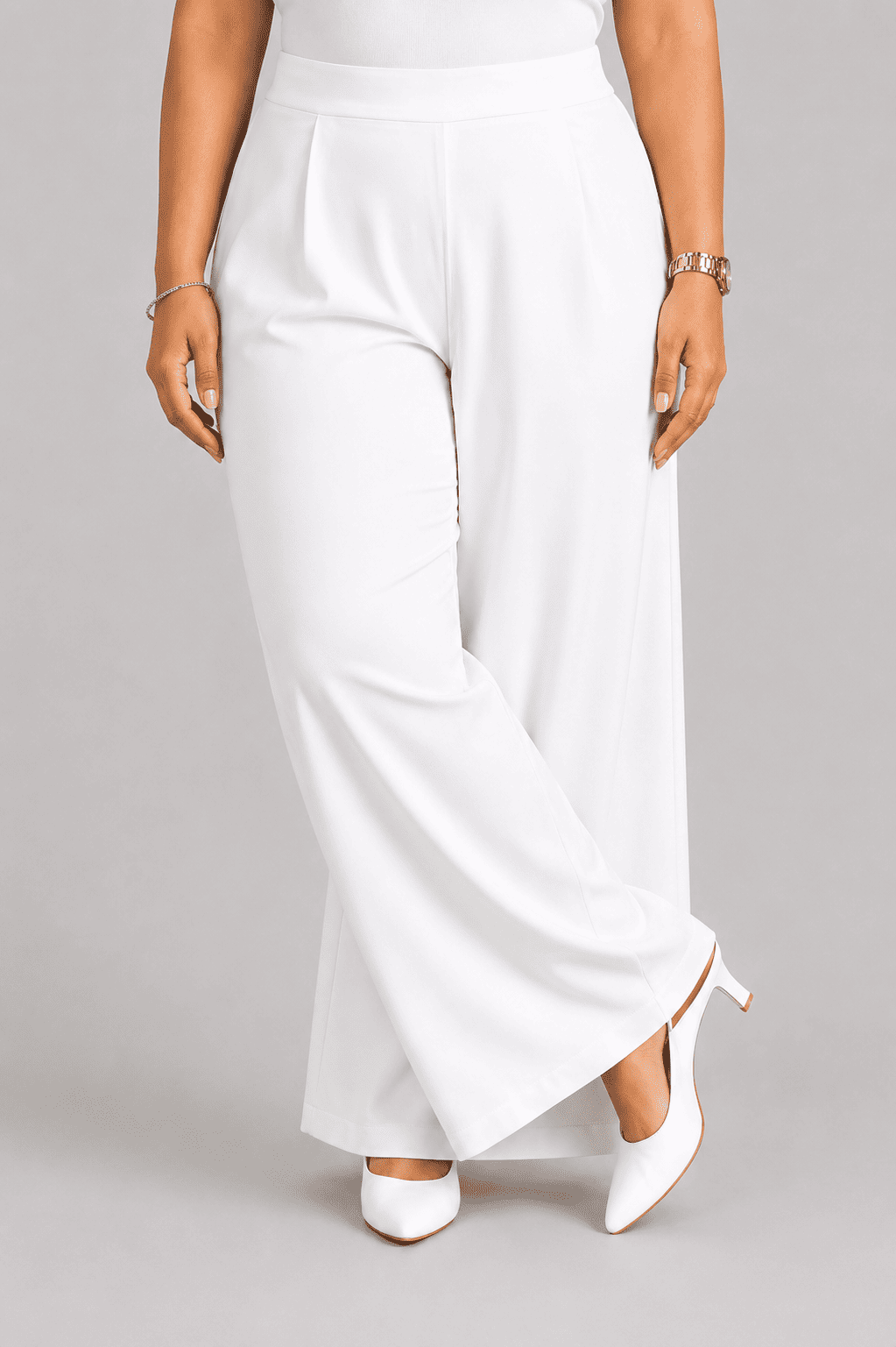 Women Solid Wide Leg Palazzo