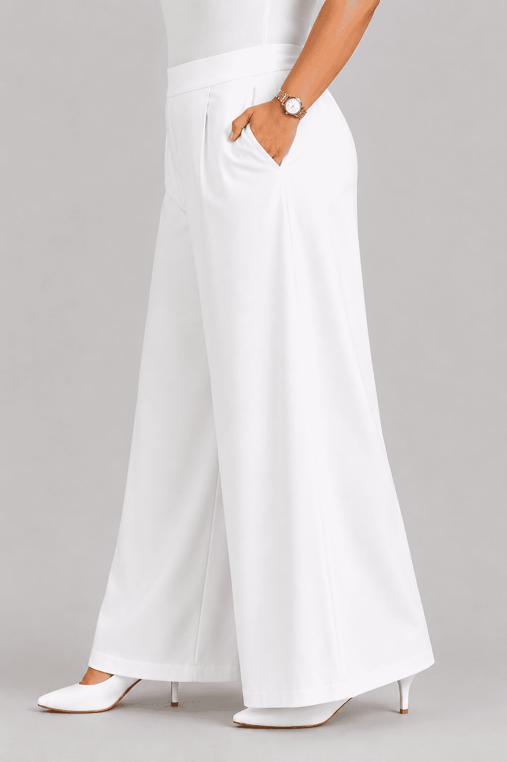Women Solid Wide Leg Palazzo Pants