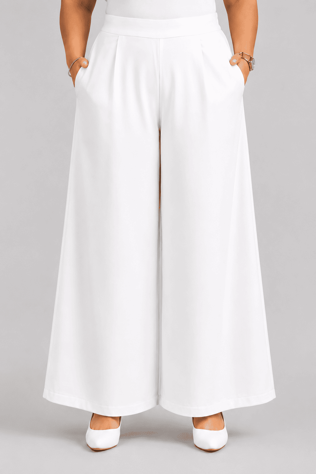 Women Solid Wide Leg Palazzo Pants