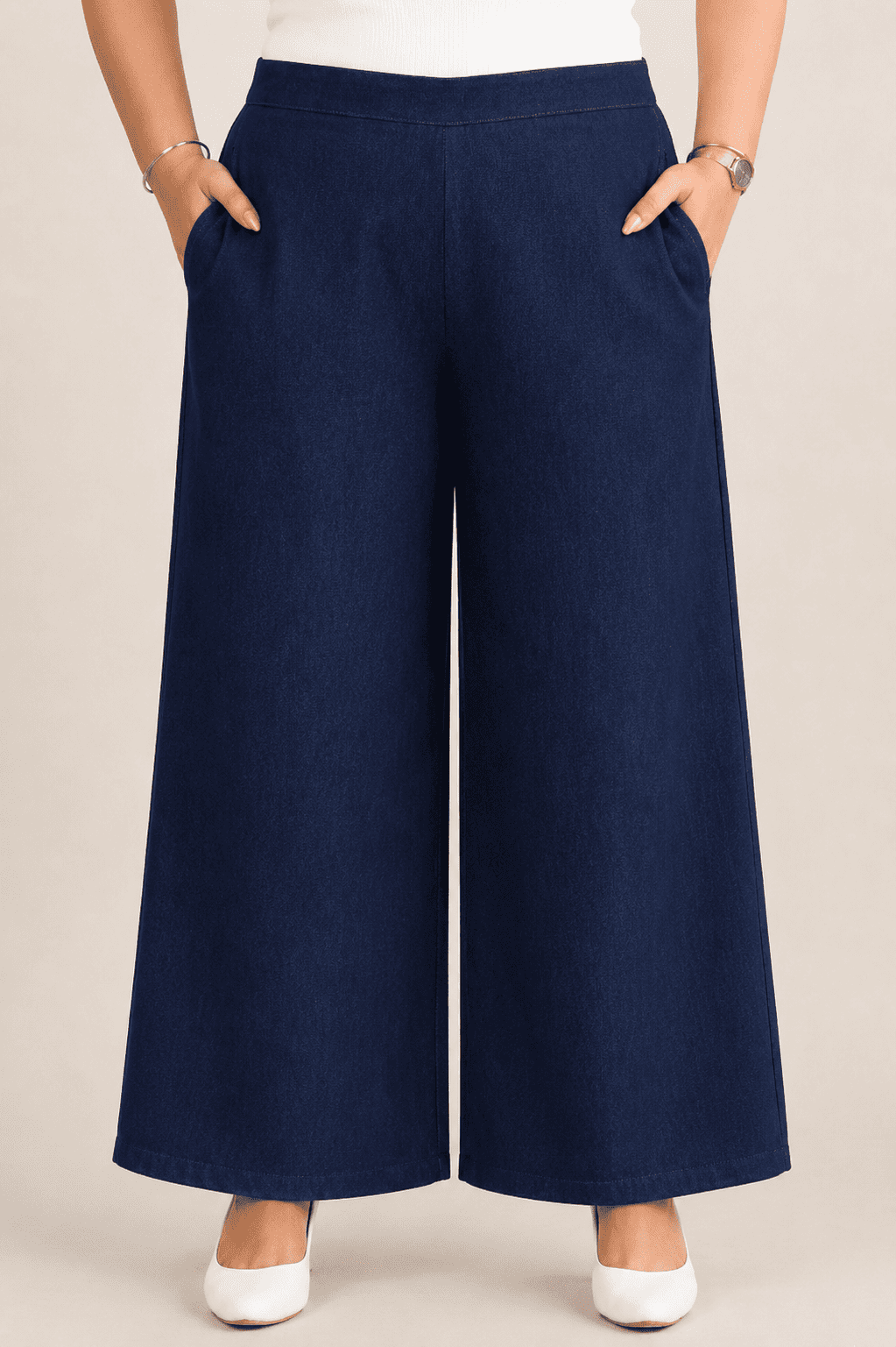 Women Wide Leg Denim Palazzo