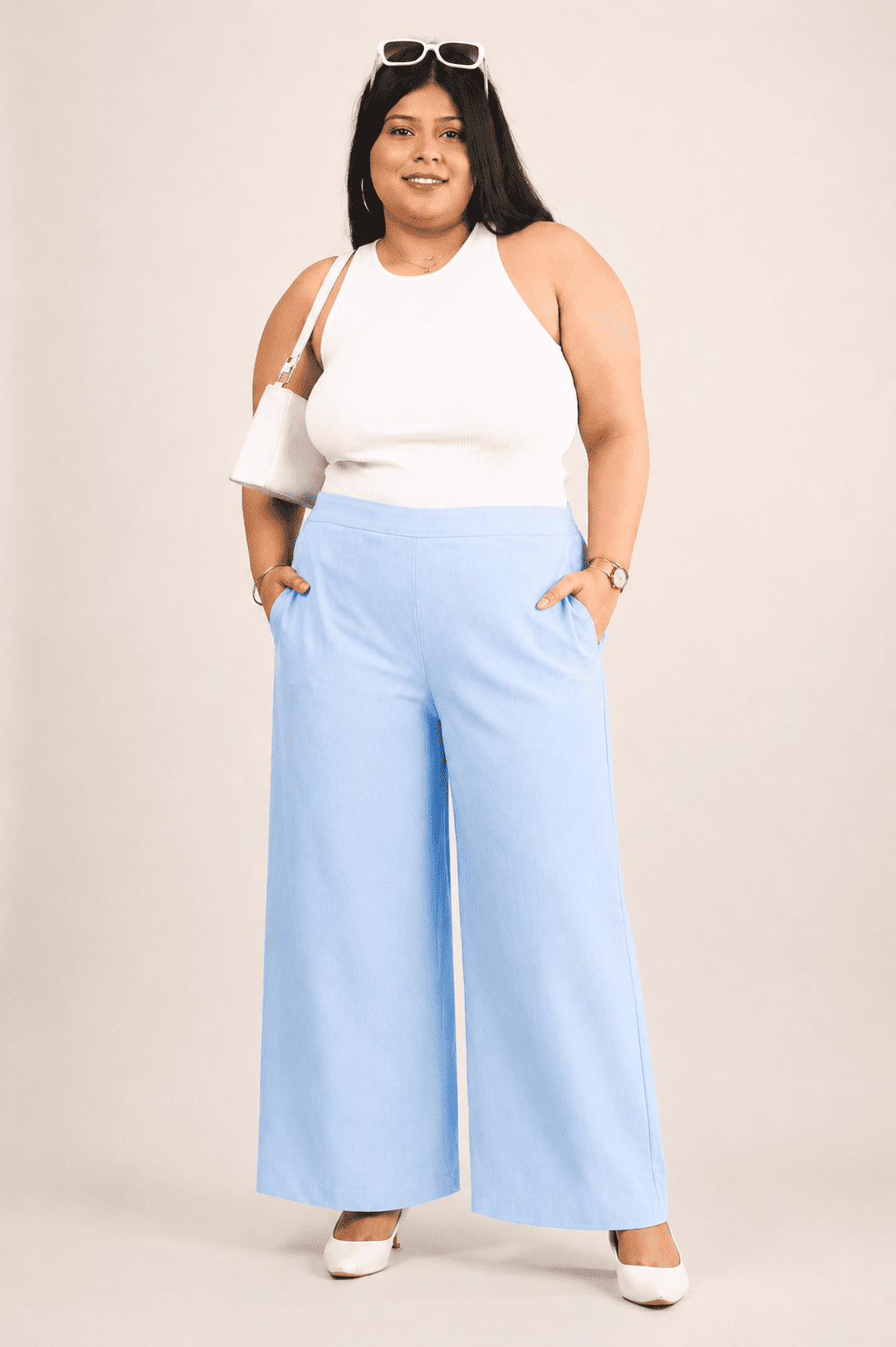 Women Wide Leg Denim Palazzo Pant