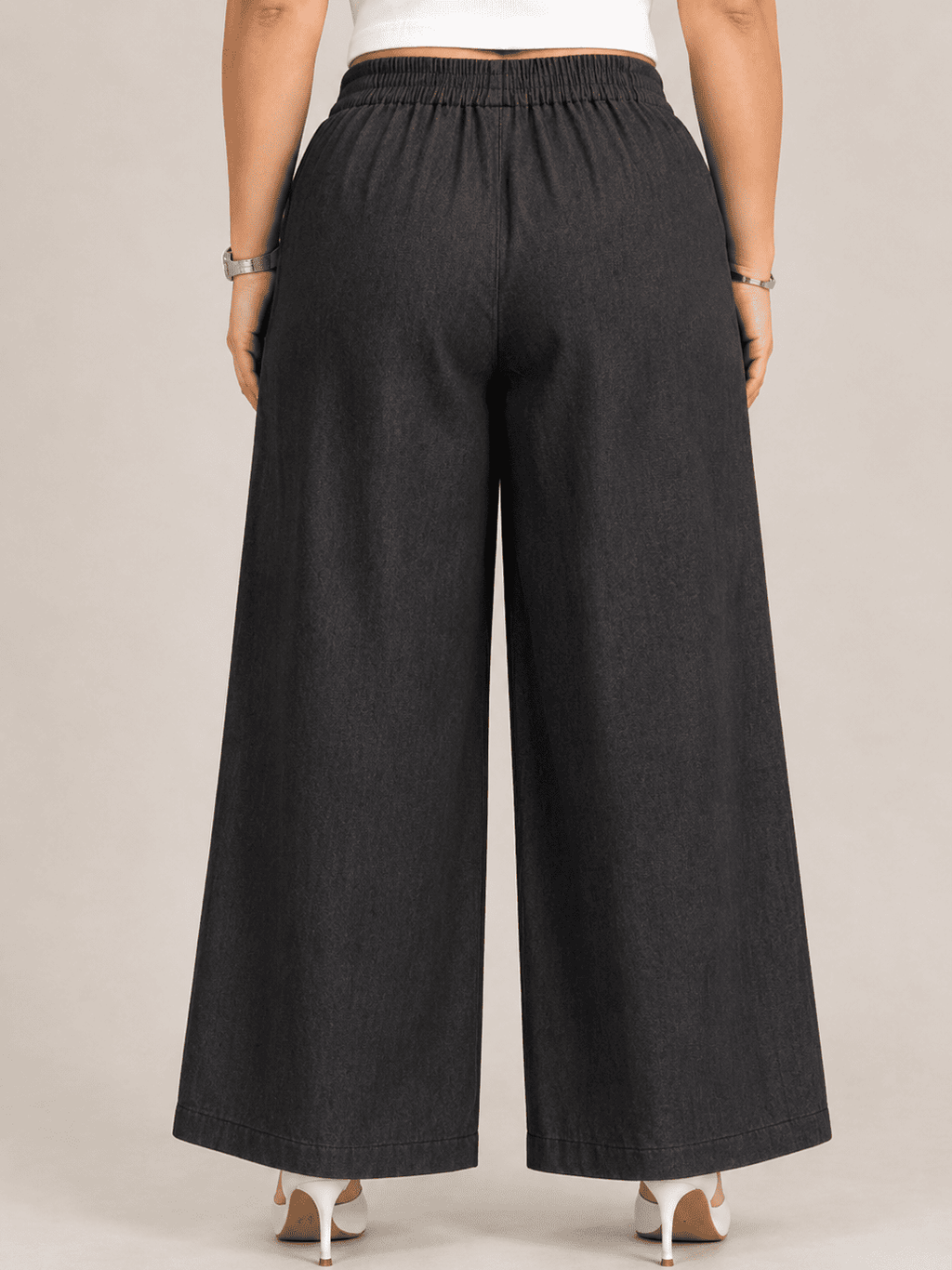 Women Wide Leg Denim Palazzo Pant