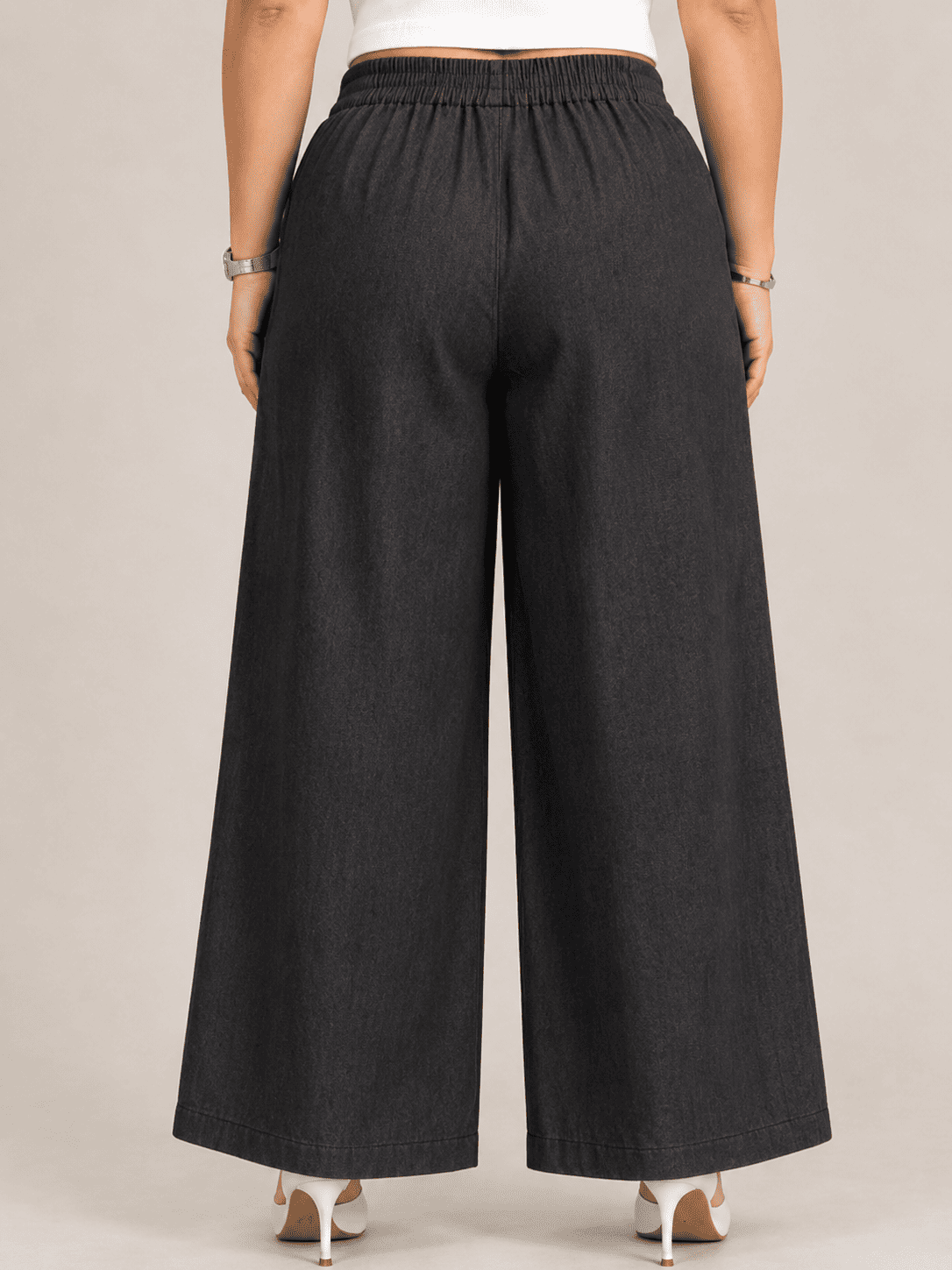 Women Wide Leg Denim Palazzo Pant