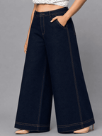 Women Wide Leg Denim Palazzo Jeans | ANGEL