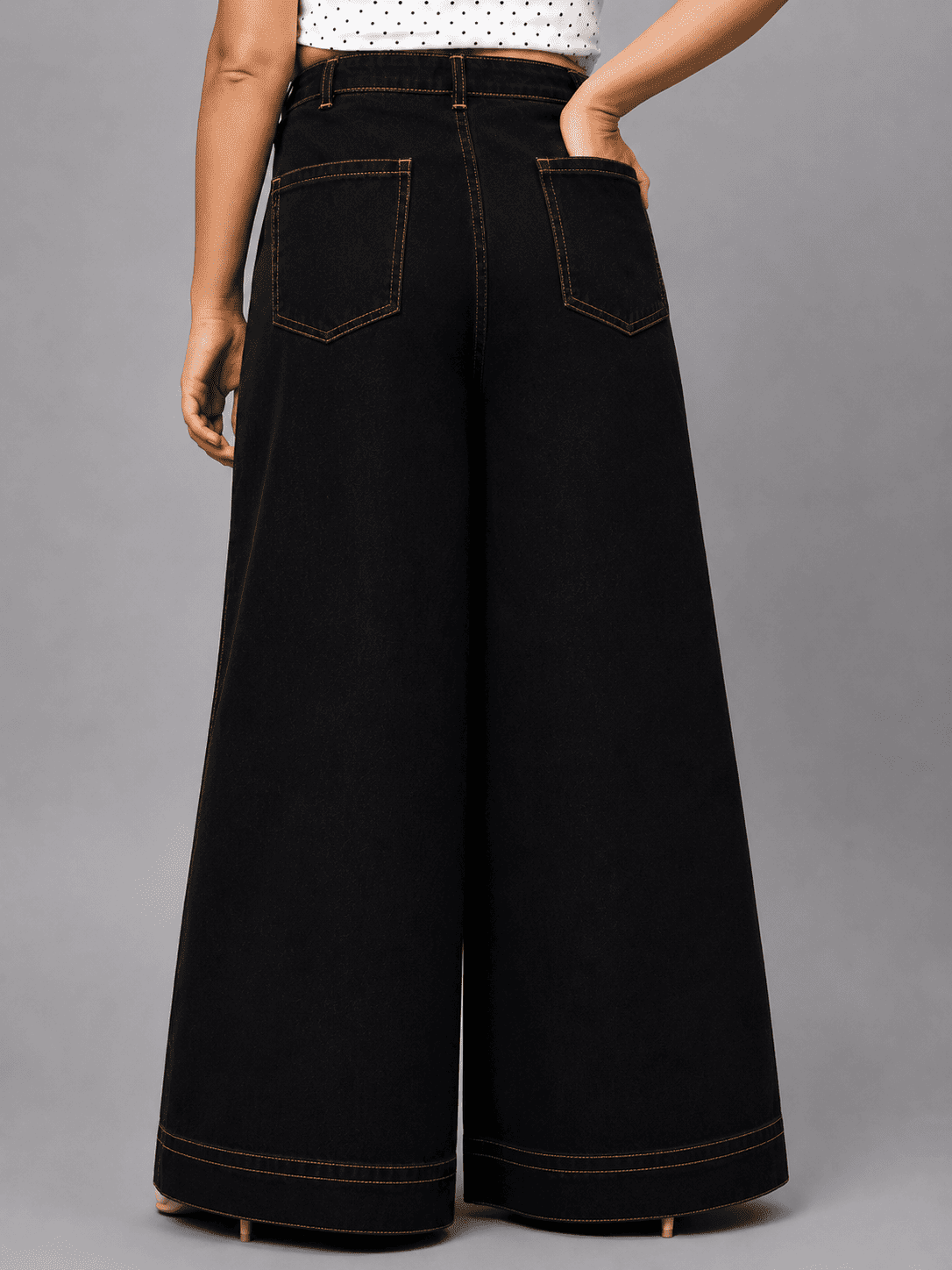 Women Wide Leg Denim Palazzo Jeans | QUEEN