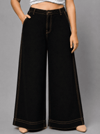 Women Wide Leg Denim Palazzo Jeans | QUEEN