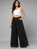 Women Wide Leg Denim Palazzo Jeans