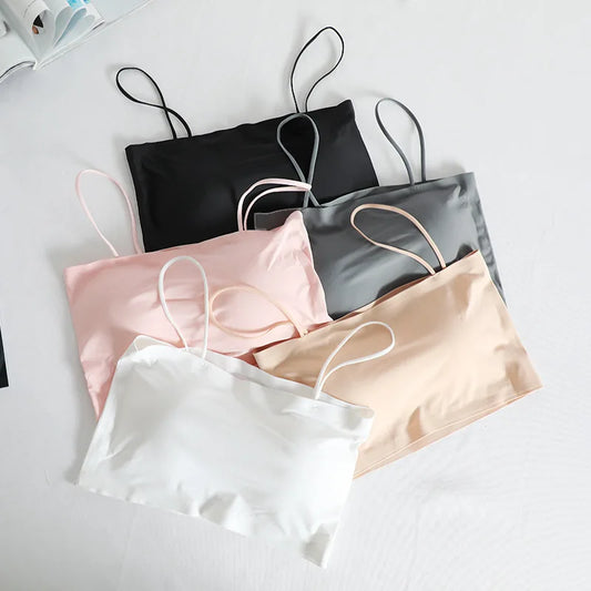 Women Ice Silk Crop Top Seamless Sling Tube [8881]