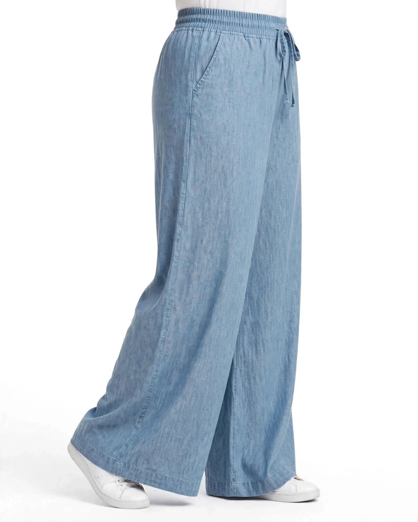 Women Blue Solid Wide  Palazzo Pants | WFPB
