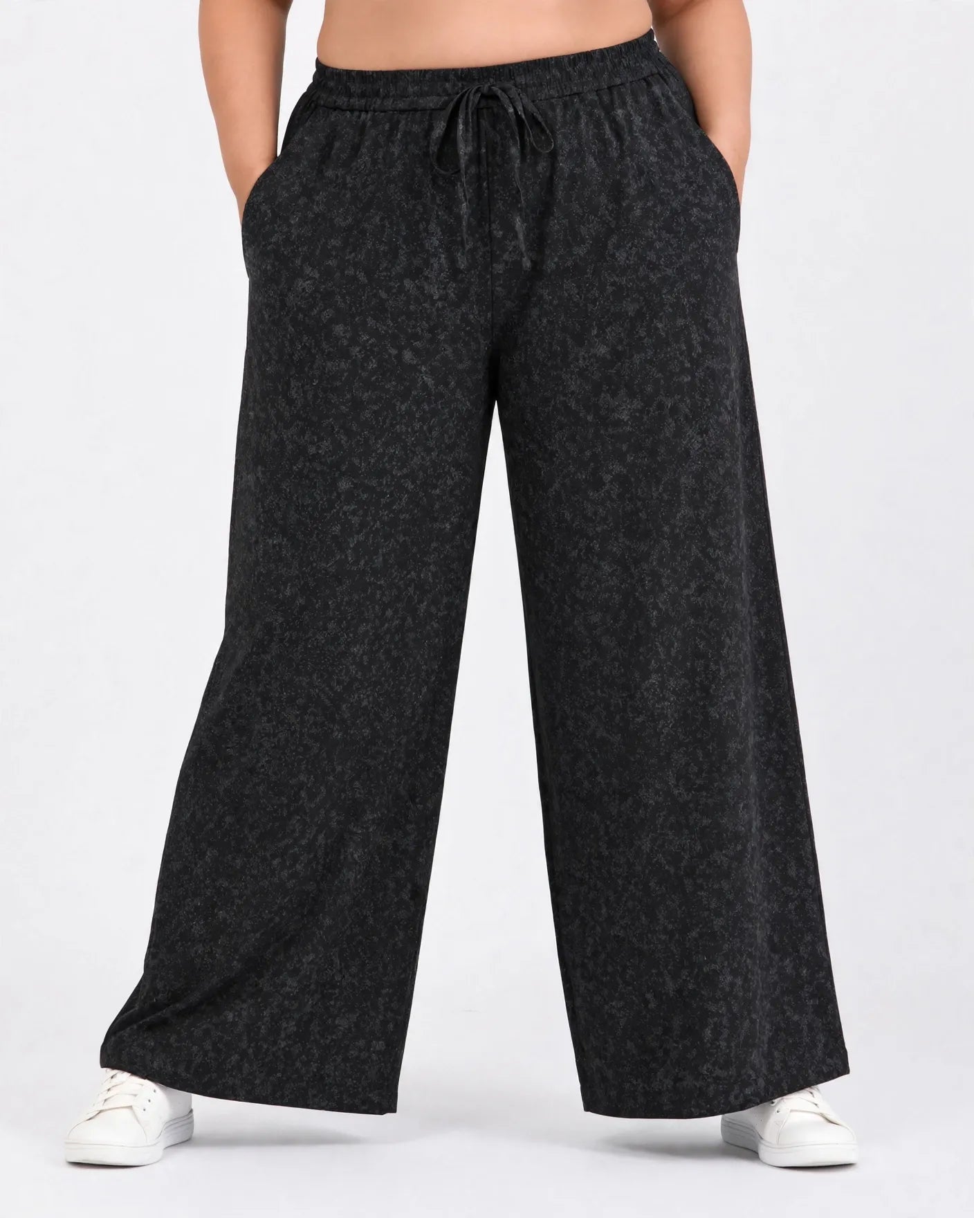 Women Black Solid Wide  Palazzo Pants | WFPP