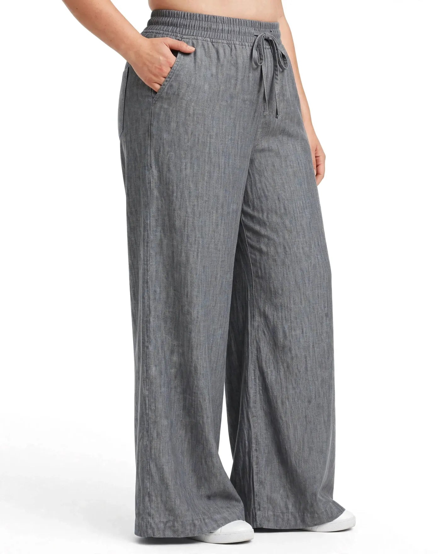 Women Grey Solid Wide  Palazzo Pants | WFPG