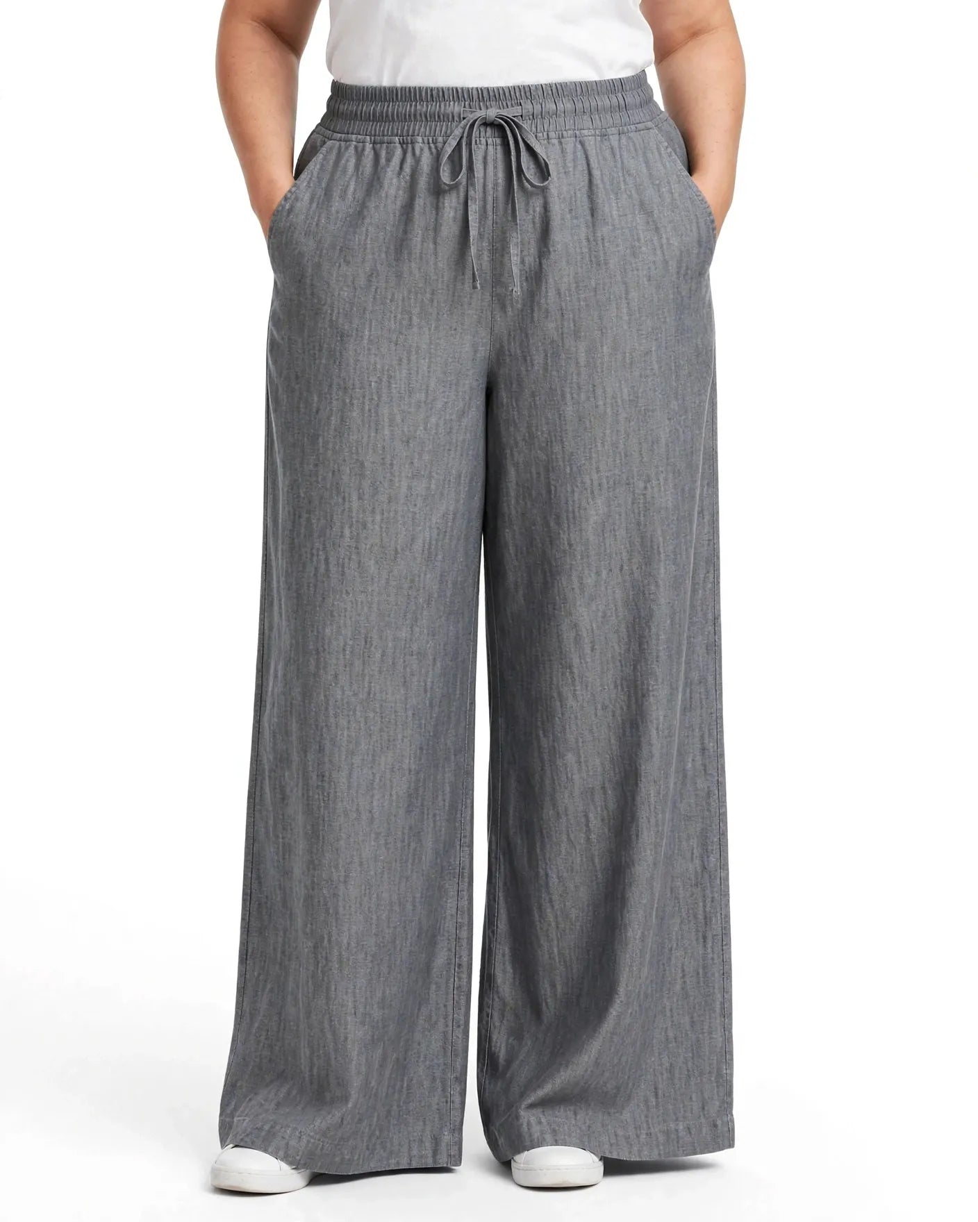 Women Grey Solid Wide  Palazzo Pants | WFPG