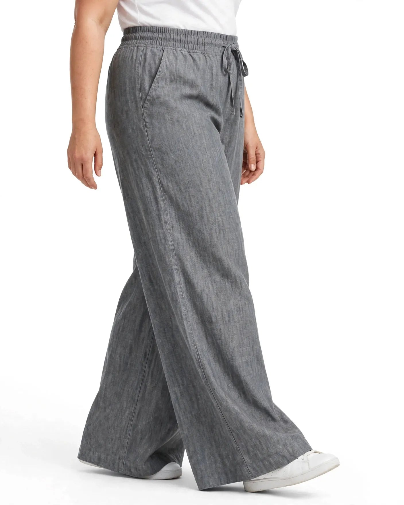 Women Grey Solid Wide  Palazzo Pants | WFPG