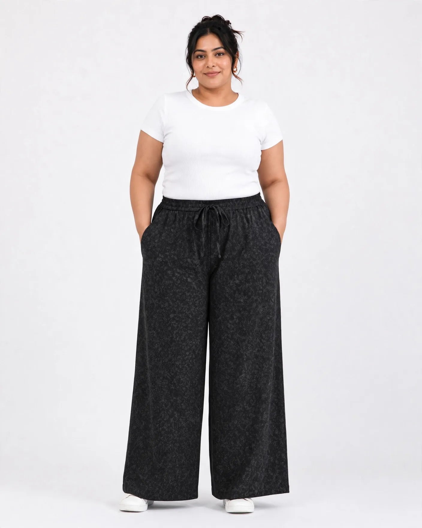 Women Black Solid Wide  Palazzo Pants | WFPP