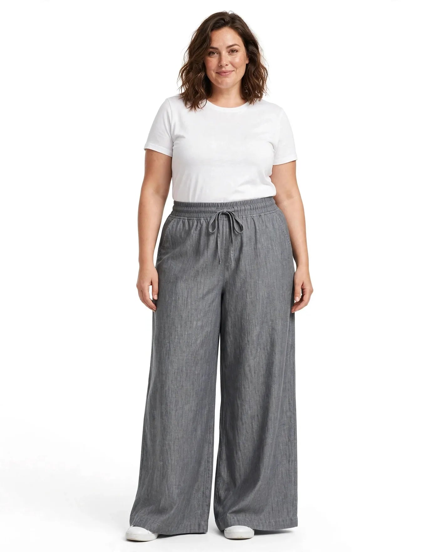 Women Grey Solid Wide  Palazzo Pants | WFPG